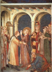 St. Martin Is Knighted, Approx. 1321, Fresco, Lower — Simone Martini