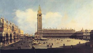 St. Mark's Square From The Clock Tower Facing The Procuratie Nuove — Bernardo Bellotto
