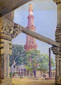 The Kutub And Iron Pillar. Delhi. India. Novr. 1878 — Marianne North