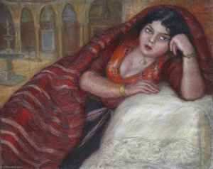 Tunisian Lady, Reclining — Georges Van Houten