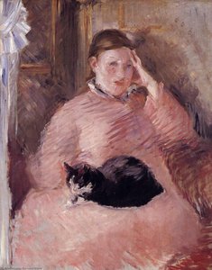 Kobieta Z Kotem, Portret Madame Manet — Édouard Manet