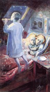 Mother And Children Diptych Right Panel — Aksel Waldemar Johannessen