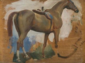 Study Of A Bay Horse (verso) — Sir Alfred James Munnings