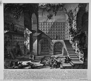 The Roman Antiquities, T. 3, Plate Xxxix. Interior View Of The Room Adjacent To The Burial Chambers Above. — Giovanni Battista Piranesi