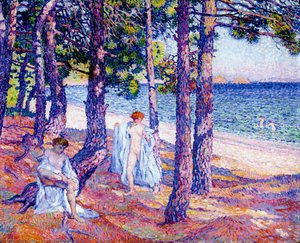 Female Bathers Under The Pines At Cavaliere — Theo Van Rysselberghe