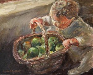 Child And Apples — Rowland Davidson