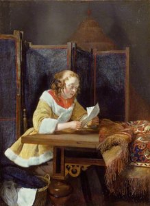 A Lady Reading A Letter — Gerard Ter Borch Mlajši