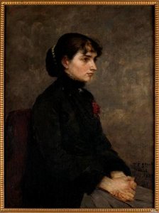 Girl With Red Rose — Theodore Clement Steele