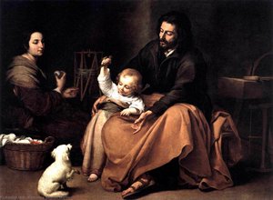 La Sagrada Familia Con El Pajarito — Bartolomé Esteban Murillo