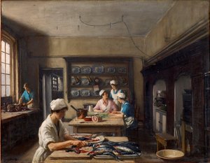 Three Maids, 'beverley Arms' Kitchen — Frederick William Elwell
