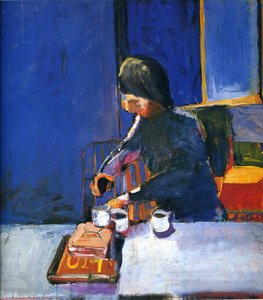 Girl And Three Coffee Cups — Ričardas Diebenkornas