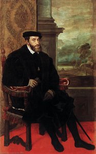 Portret Al Lui Carol Al V-lea Șezând — Titian