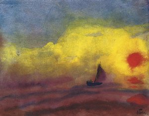Sailors And Sinking Sun — Emile Nolde
