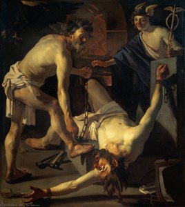 Prometheus Being Chained By Vulcan — Dirck Van Baburen