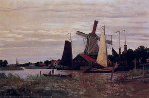 Windmill At Zaandam — Claude Monet