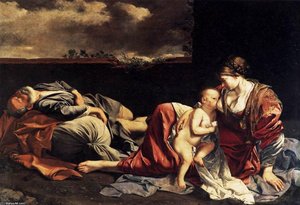 Rest On The Flight Into Egypt — Orazio Gentileschi