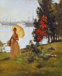 Nuori Päivänvarjoa Pitelevä Nainen — Albert Edelfelt