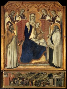 Madonna With Angels Between St Nicholas And Prophet Elijah — Pjetro Lorencetri