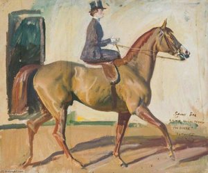 Estudio Para 'nuestro Amigo Mutuo El Caballo', Lady Munnings Sobre 'rufus' — Sir Alfred James Munnings