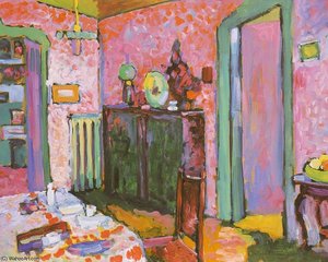 Interior (My Dining Room), oil on cardboard,