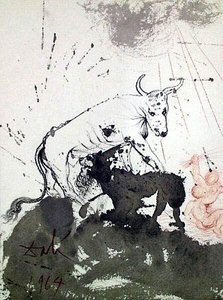 Léo Quasi Bos Comedens Pâleas (ésaïe 11:7) — Salvador Dalí