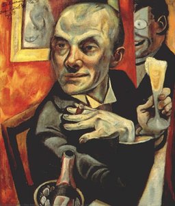 Self-portrait With Champagne Glass — Max Beckmann