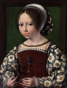 Young Girl With Astronomic Instrument — Jan Gossart