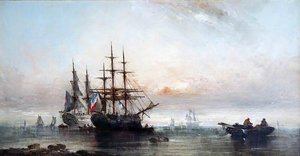 The Harbour, Evening — Henry Thomas Dawson