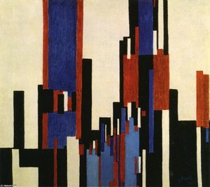 Vertical Plains Blue And Red — František Kupka