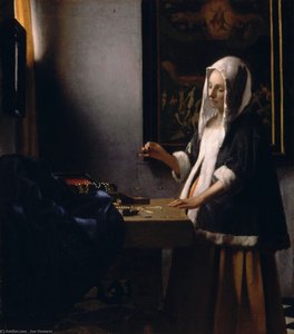 Donna Che Tiene Un Equilibrio — Johannes Vermeer