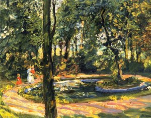 Children By The Pond - The Garden In Godramstein — Max Slevogt