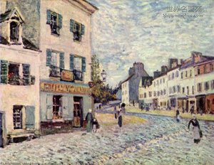 Street In Marly — Alfred Sisley