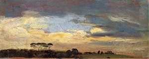 Hilltop With Pines - Evening Light — François Marius Granet