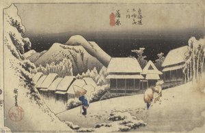 Kanbara, Nachtschnee — Hiroshige