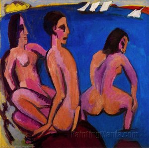 Tre Bagnanti In Mare — Ernst Ludwig Kirchner