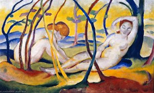 Ninfas Bajo Los Árboles — Franz Marc