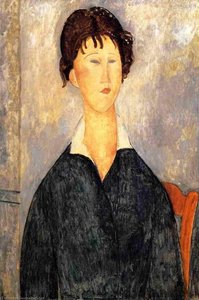 Portrait Of A Woman With A White Collar — Amedeo Clemente Modigliani