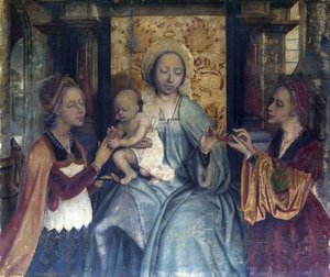 The Virgin And Child With Saints Barbara And Catherine — Quentin Massys