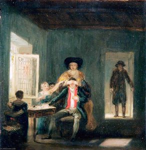 Interior With Couple And Children Playing — Jozefas Klaveris