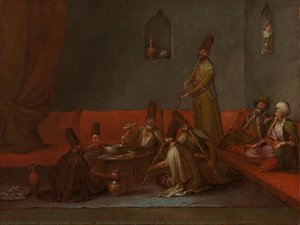 Dervishes Sharing A Meal, Jean Baptiste Vanmour, C. 1720 - C. 1737 — Jean Baptiste Vanmour