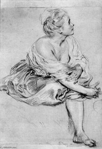 La Femme Assise — Jean-antoine Watteau