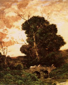 Landscape With A Bridge — Henri-joseph Harpignies