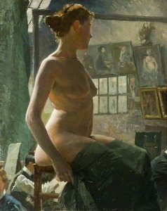 Ein Weiblicher Akt Sitzend In Julians Atelier, Rue Du Dragon — Sir Alfred James Munnings