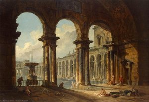 Ancient Ruins Used As Public Baths — Hubert Robert