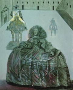 La Infanta Margarita De Velázquez Apareciendo En La Silueta De Jinetes En El Patio Del Escorial — Salvador Dalí