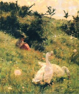 Girl With Geese — Kiriak Kostandi