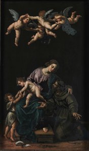 Madonna And Child With Infant John The Baptist And Saint Francis — Alessandro Turchi
