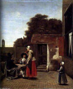 A Dutch Courtyard — Pieter De Hooch