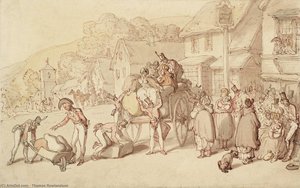 Landscape, With Lake — Thomas Rowlandson