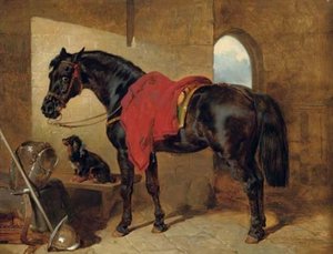 The Cavalier's Charger And A King Charles Spaniel — John Frederick Herring Senior
